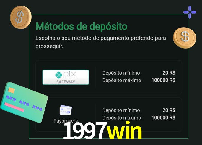 O cassino 1997win oferece uma grande variedade de métodos de pagamento